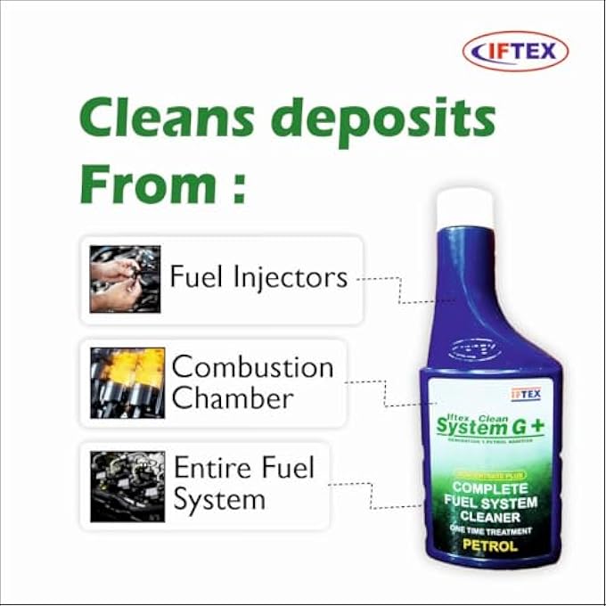 Iftex نظام نظيف G +، نظام وقود كامل منظف لسيارات البنزين ذات المعالجة الواحدة (300 مل) / منظف حقن البنزين ومعالجة كاملة للنظام والوقود واحتراق أفضل (300 مل) - Image 3